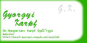 gyorgyi karpf business card